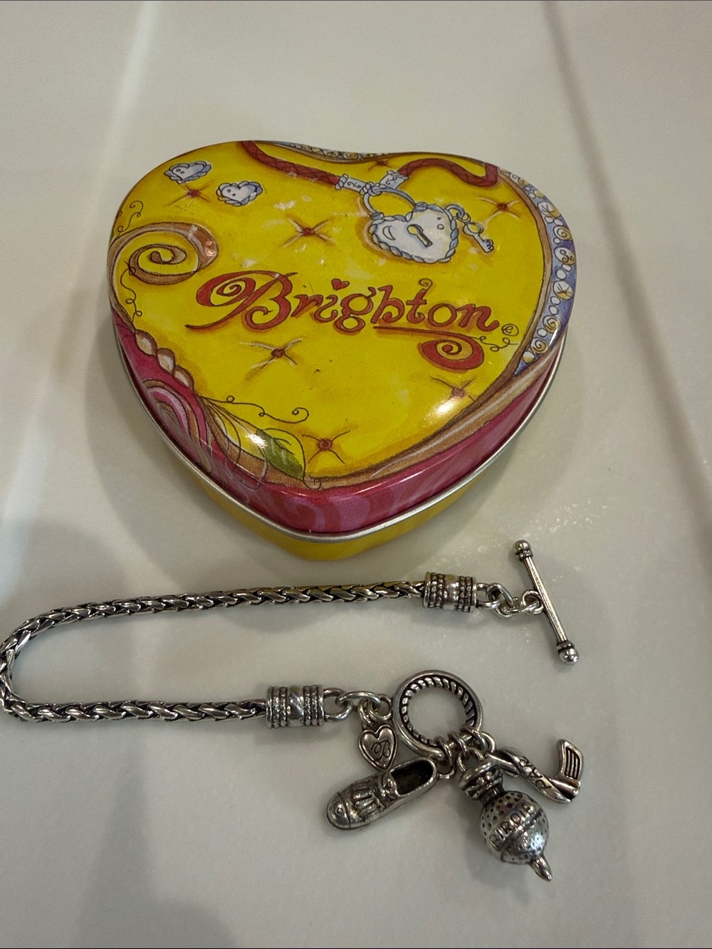 Brighton Jewelry Box with Silver Charm Golf Bracelet ⛳️